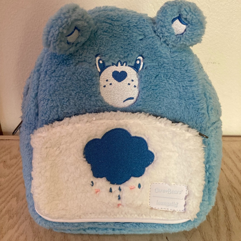 Care Bears Grumpy furry mini backpack by Loungefly-NWOT